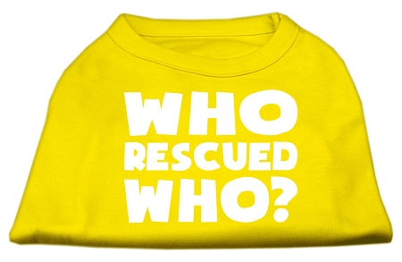 Who Rescued Who Screen Print Shirt Yellow Lg